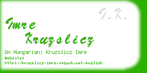 imre kruzslicz business card